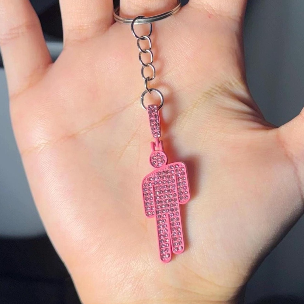 Billie Eilish Pink Blohsh Keychain